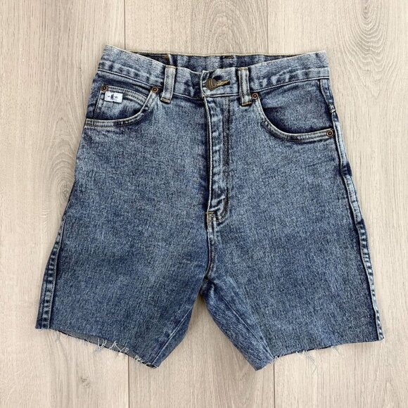 Millers Vintage Womens 26 Denim Cut Off Shorts Acid Wash High Waist Festival - Picture 1 of 6